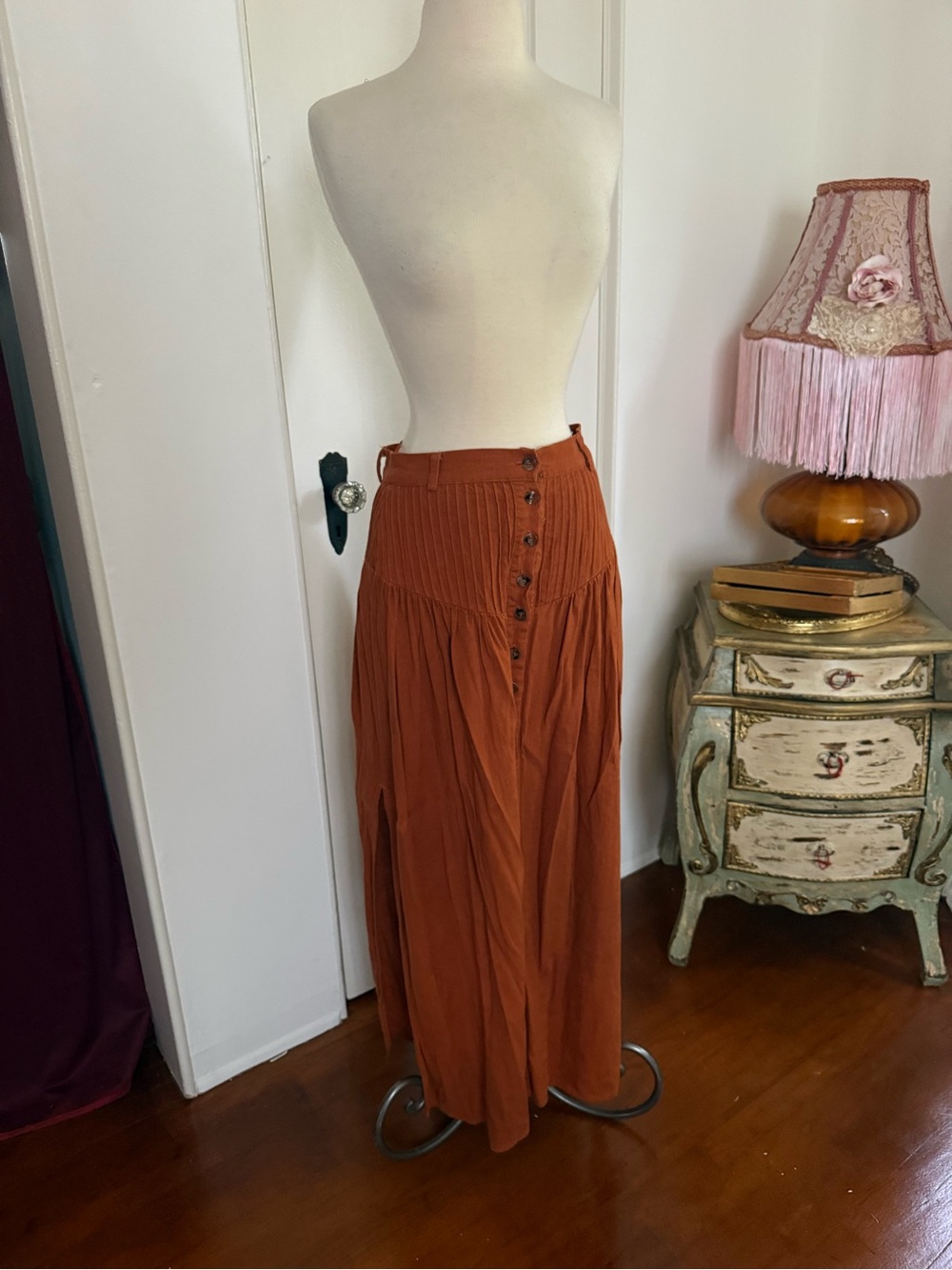 Spell Rust Button-Front Maxi Skirt - Picture 7 of 7